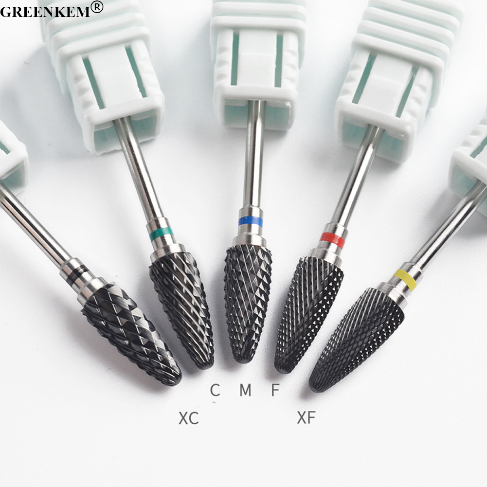 New Arrival Black Ceramic Nail Polishing Head Electric Nail Grinding Bits Single Bullet-Shaped Nail Drill Bit