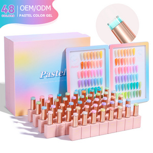 1pc/48pcs Set Nail Supplies Customized LOGO Soak Off Nail Gel Polish Box Unique Bottle Macaroon UV Gel Nail Polish Set