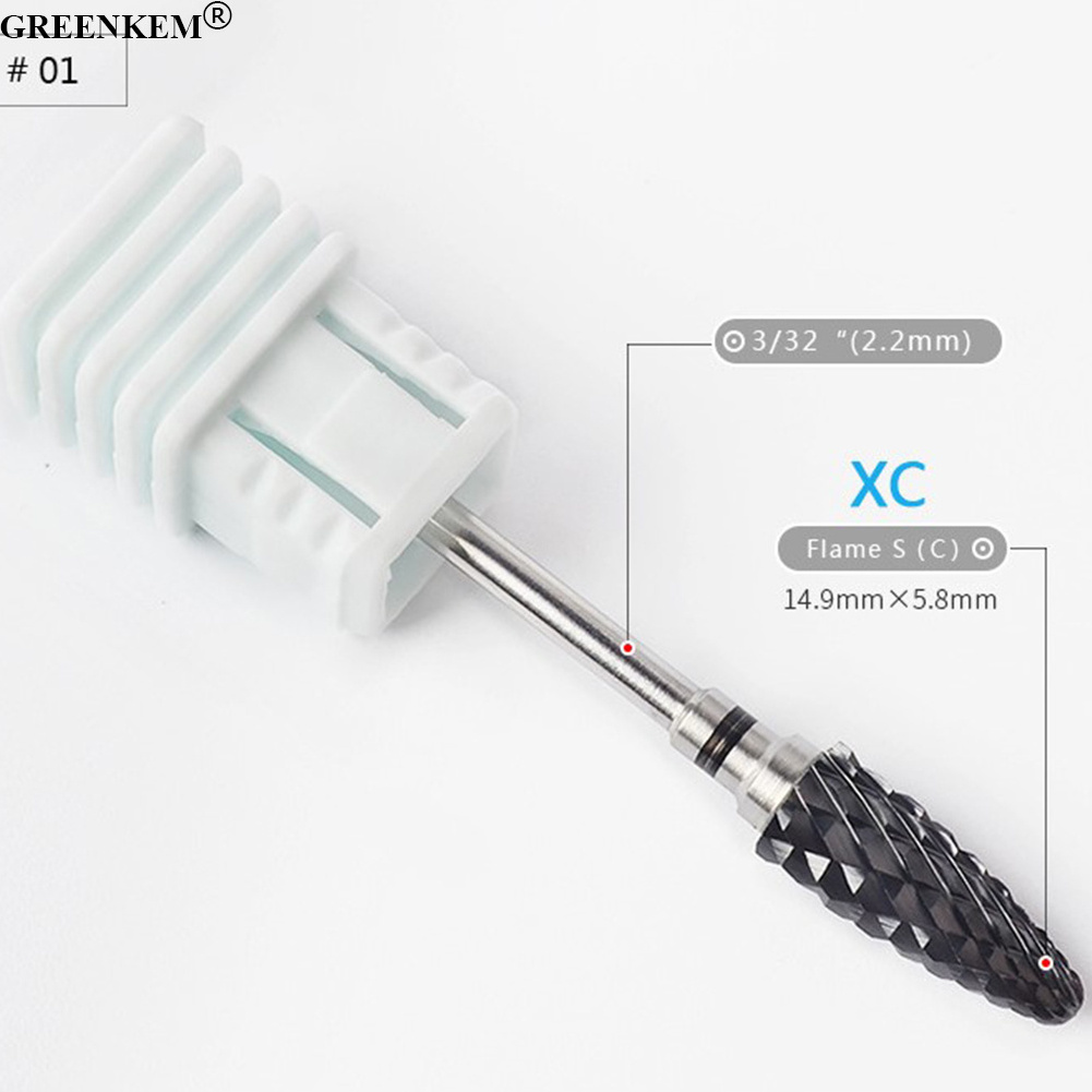 New Arrival Black Ceramic Nail Polishing Head Electric Nail Grinding Bits Single Bullet-Shaped Nail Drill Bit