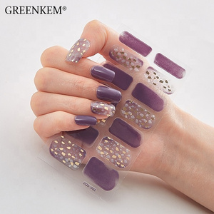 GREENKEM Designers Line Marble Jump Color Thick Gel Nail Sticker 3d Nail Sticker Flower Design Gel Sticker Nails