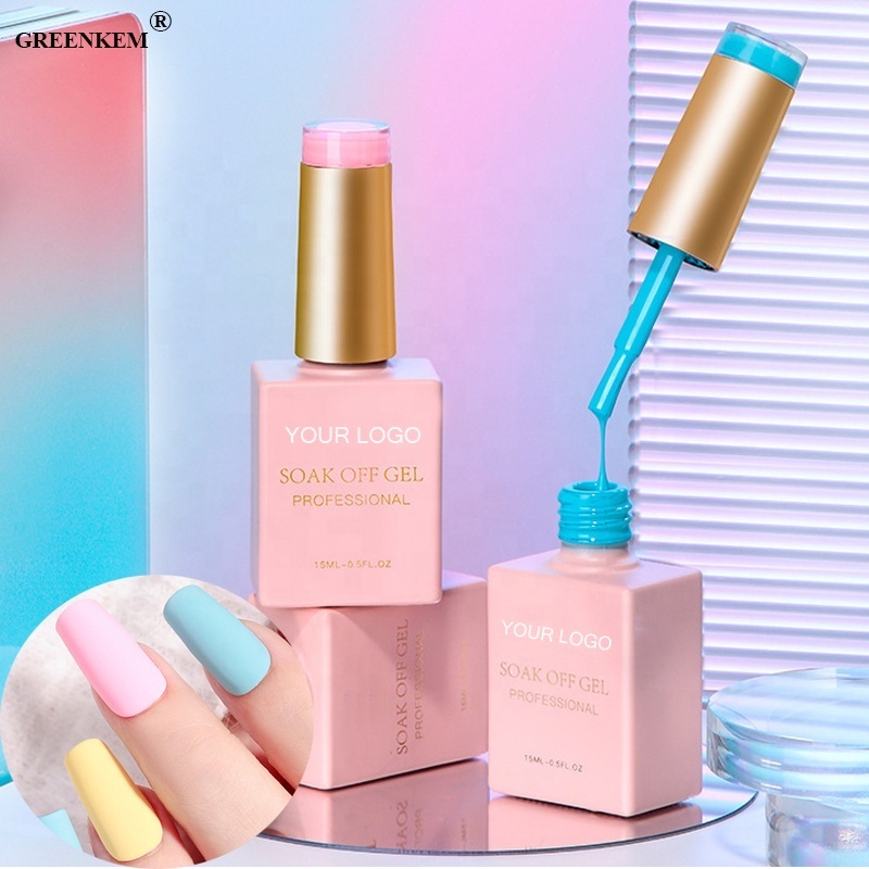 1pc/48pcs Set Nail Supplies Customized LOGO Soak Off Nail Gel Polish Box Unique Bottle Macaroon UV Gel Nail Polish Set