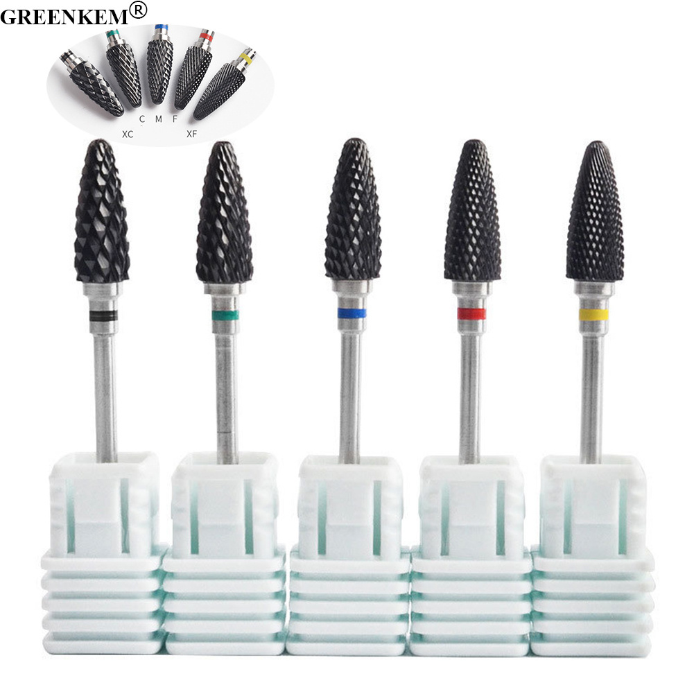 New Arrival Black Ceramic Nail Polishing Head Electric Nail Grinding Bits Single Bullet-Shaped Nail Drill Bit