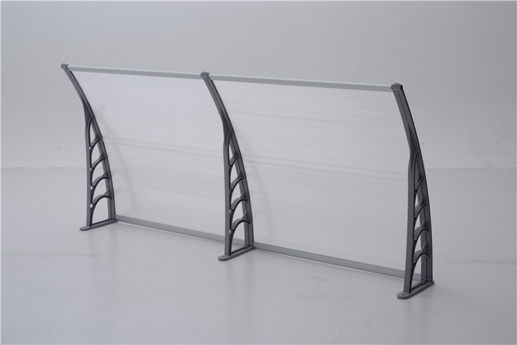 ABS OR PP brackets door awning with UV POLYCARBONATE sheet canopy