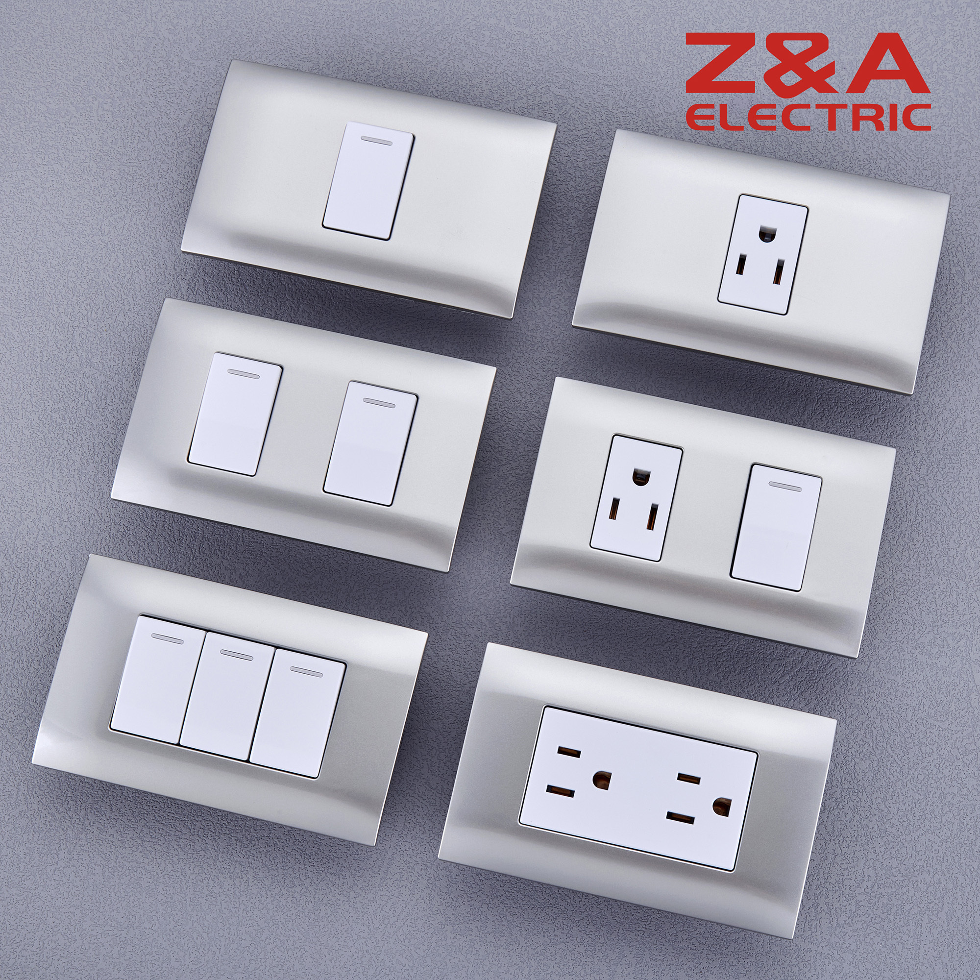 AH series white Hot Sale Modern New Designed Home Electric Light Wall Switch and Socket