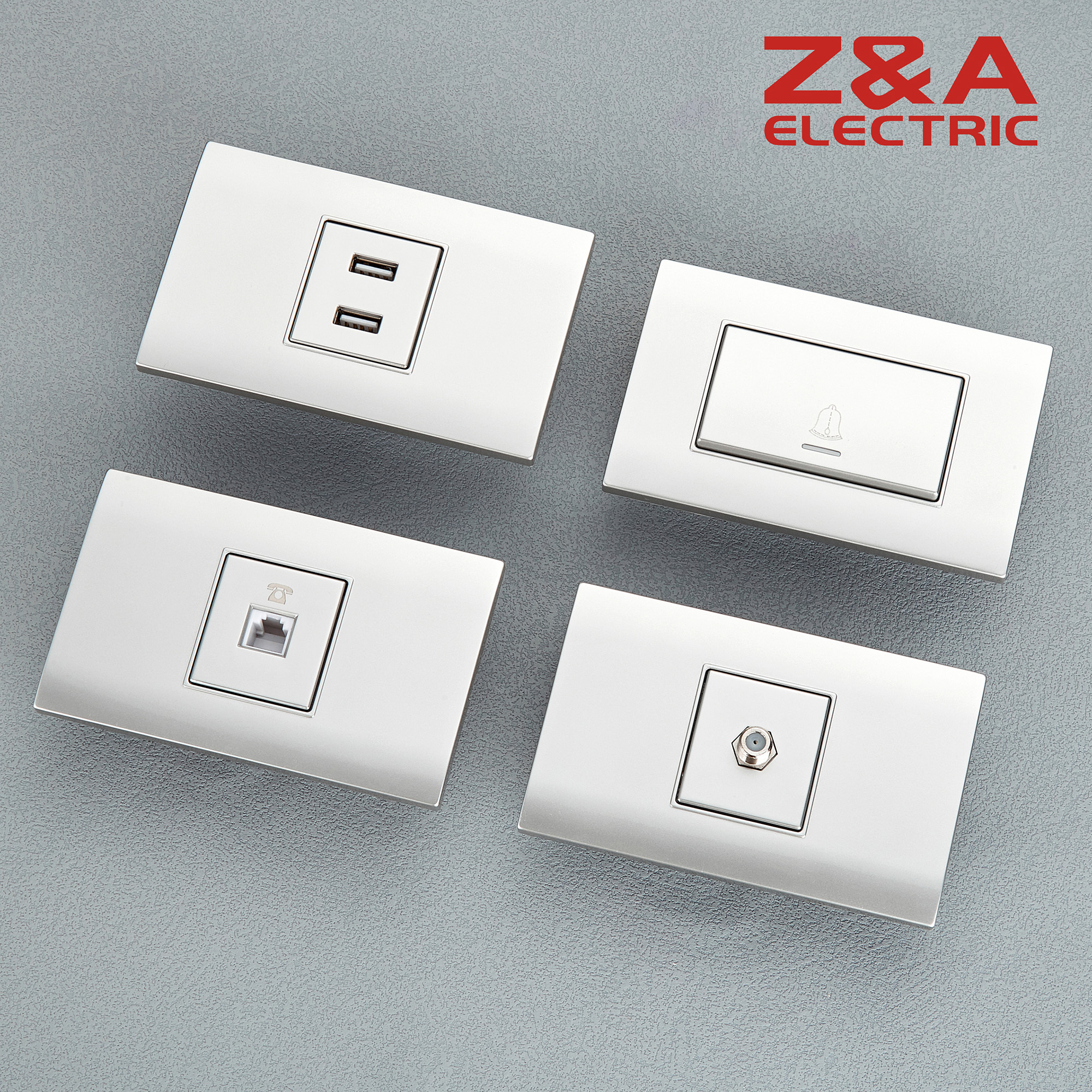 AK SERIES Full Silver Factory Price PC and Phosphorus Copper material Electric Wall Switch for Light House