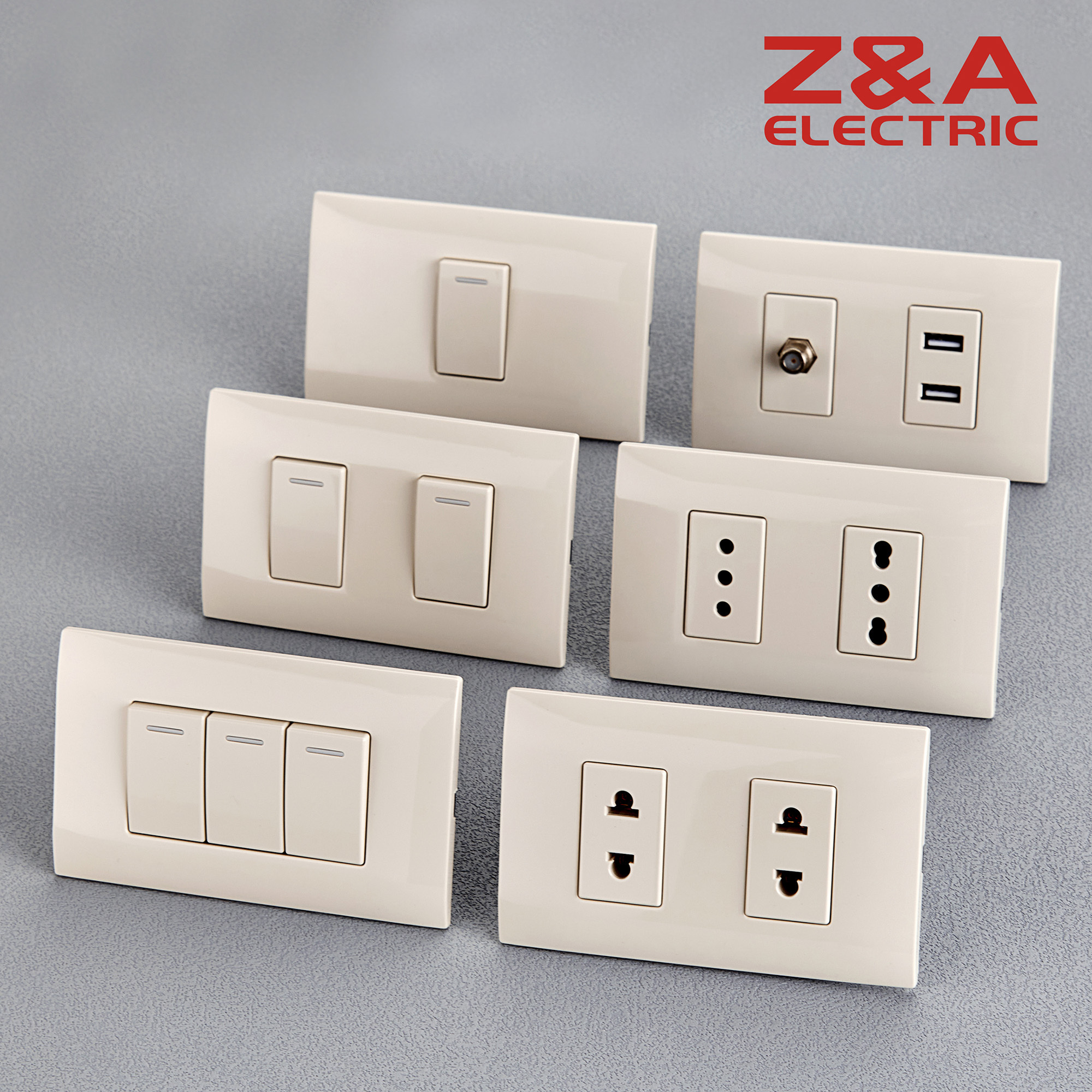 AH series white Hot Sale Modern New Designed Home Electric Light Wall Switch and Socket