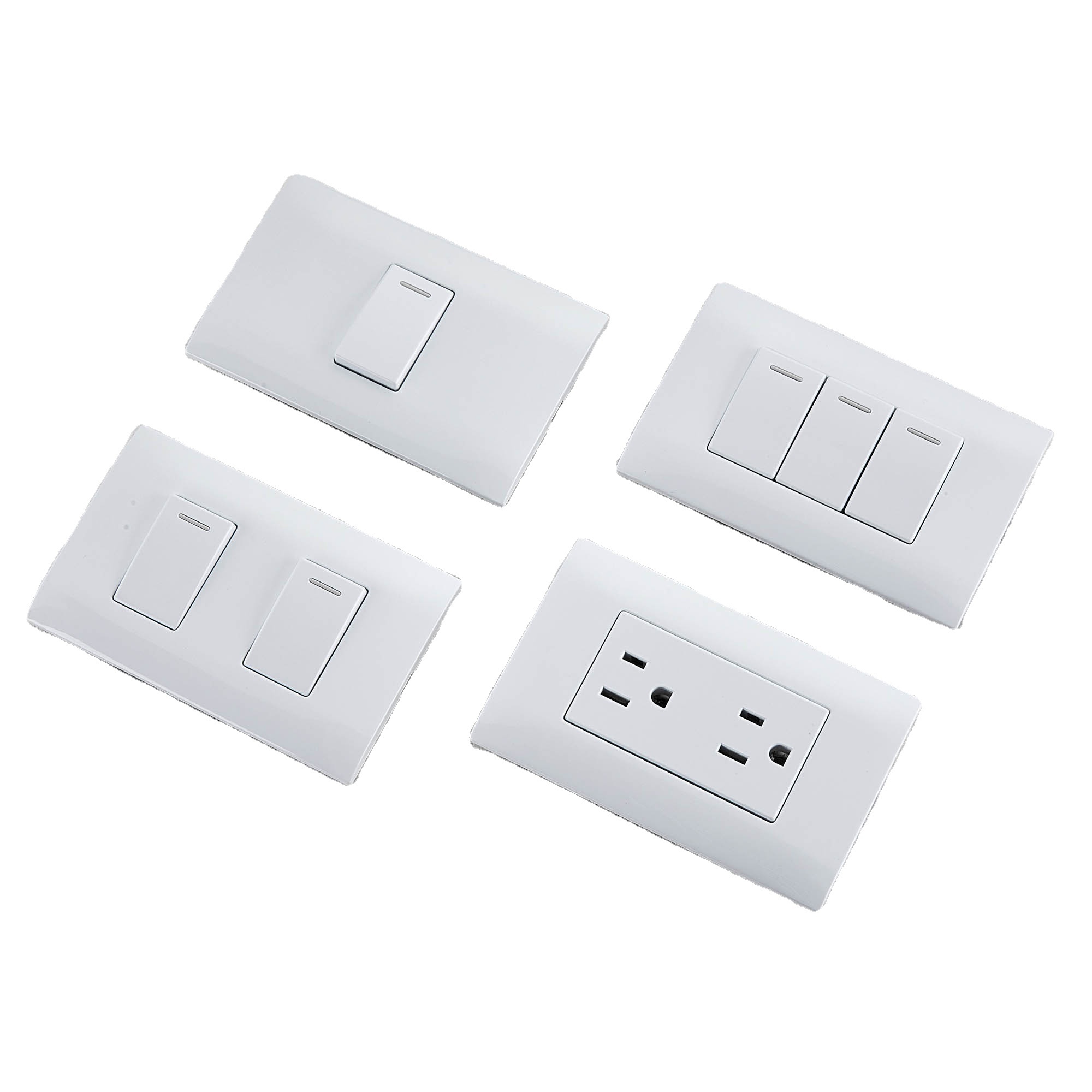 AH series white Hot Sale Modern New Designed Home Electric Light Wall Switch and Socket