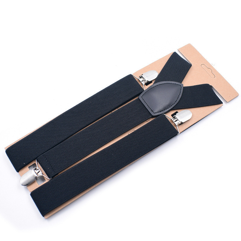 USA Solid Color Plain Men's Trousers Suspenders Belt Women Polyester Suspenders Y-Back Braces Adjustable Elastic Belt