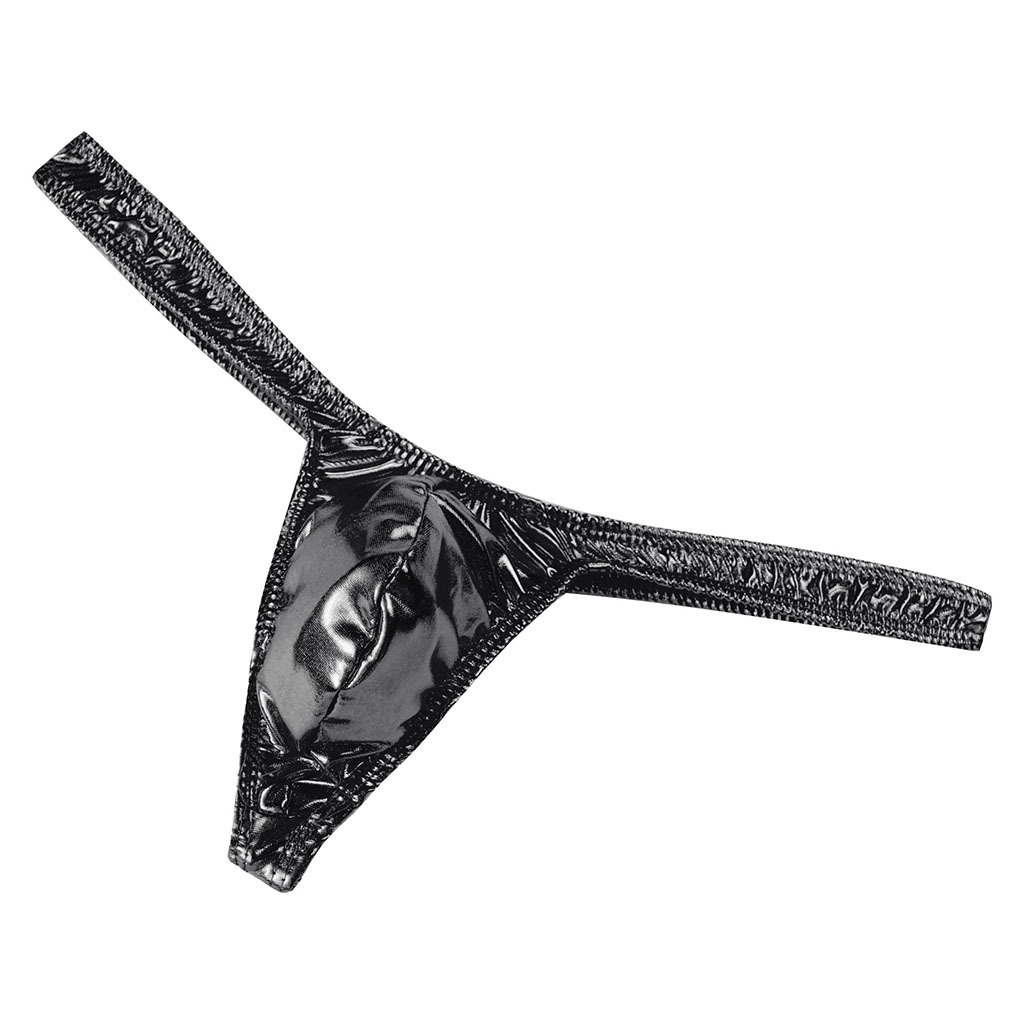 Men's Sex Underwear Panties Wholesale Imitation Leather Pu Leather Small Bird Thong T Pants