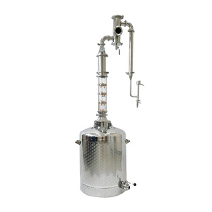 100L whisky still  gin distiller  glass distillation column with copper bubble copper distiller