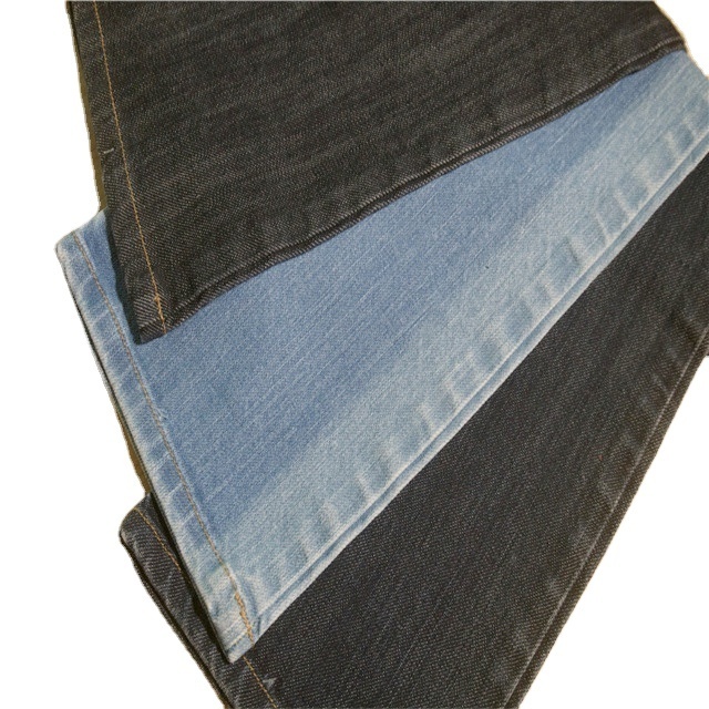 Wholesale cotton stretch stocklot woven 8-10oz black /blue/ indigo cloth cotton spandex denim fabrics for jeans