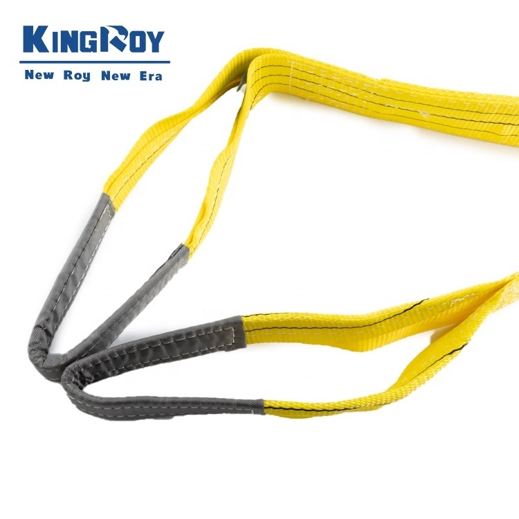 KingRoy good price 1-10 ton color code sling polyester flat webbing sling lifting belt