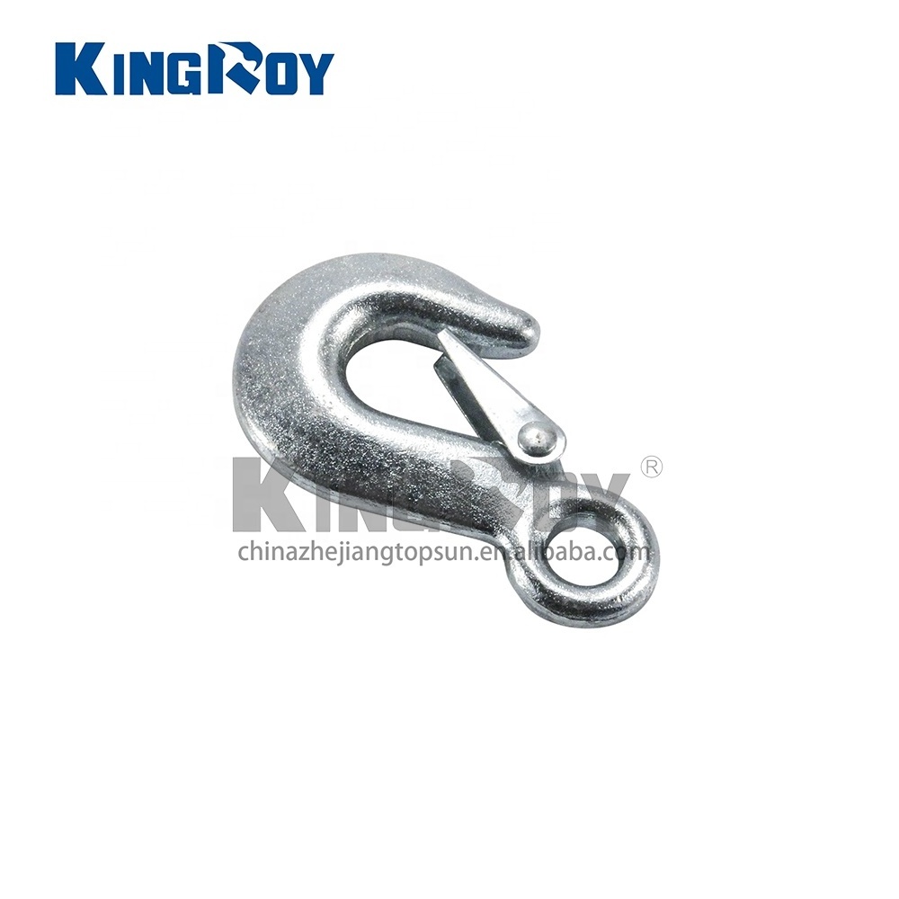 KINGROY  galvanized steel chain crane forged lifting eye hook with safety latch