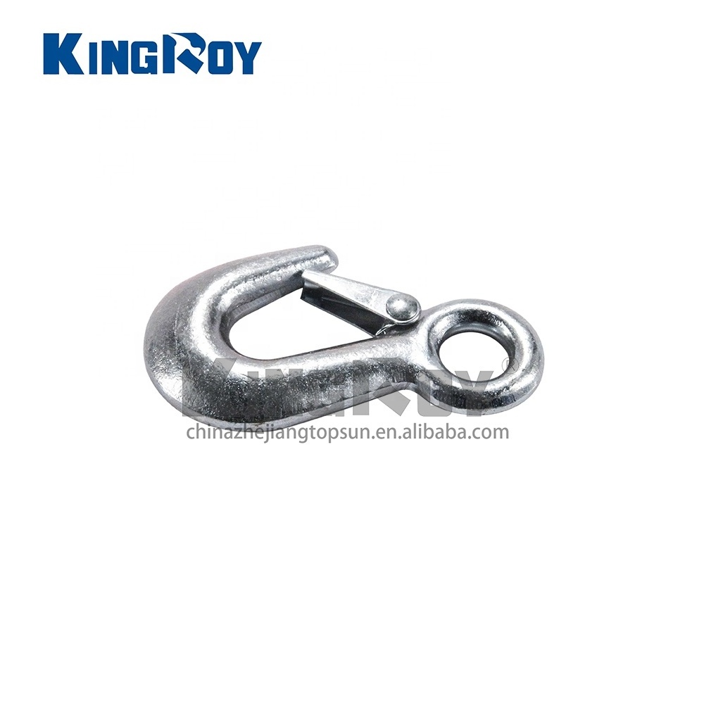 KINGROY  galvanized steel chain crane forged lifting eye hook with safety latch