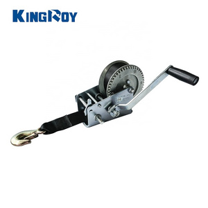 2000 lbs 900 kg small portable hand manual lashing winch with 50mm webbing strap 10m