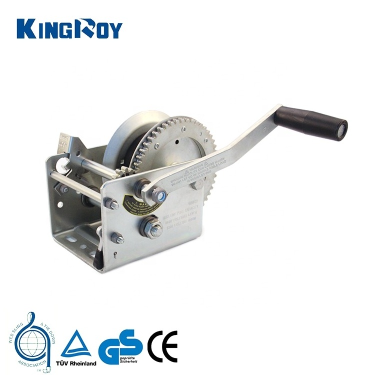 Kingroy 2600lbs manual boat trailer winch hand winch with webbing strap