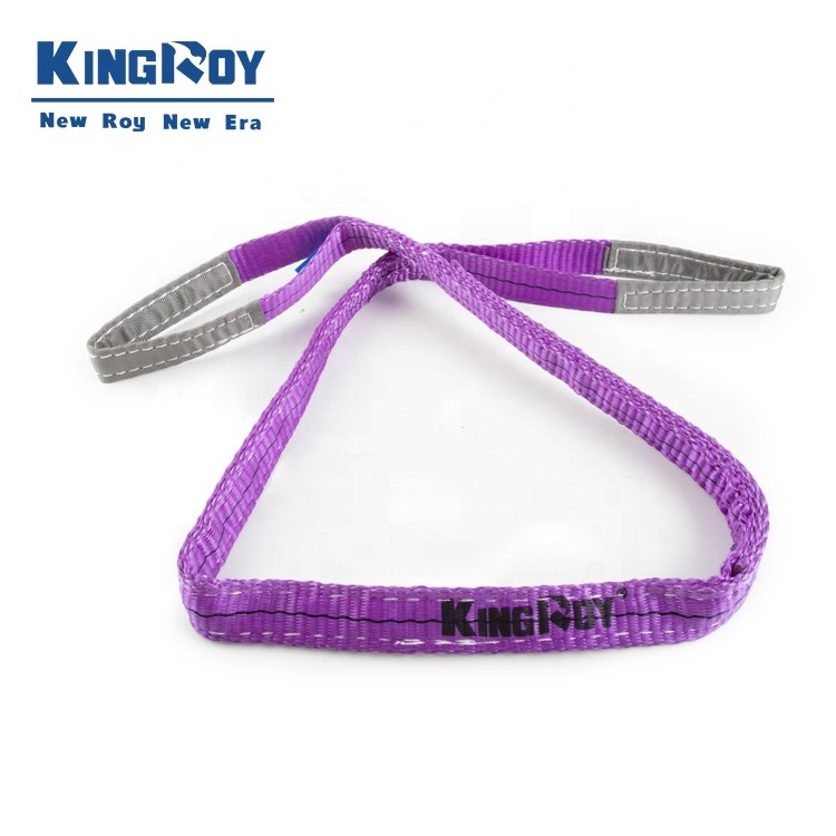 KingRoy good price 1-10 ton color code sling polyester flat webbing sling lifting belt