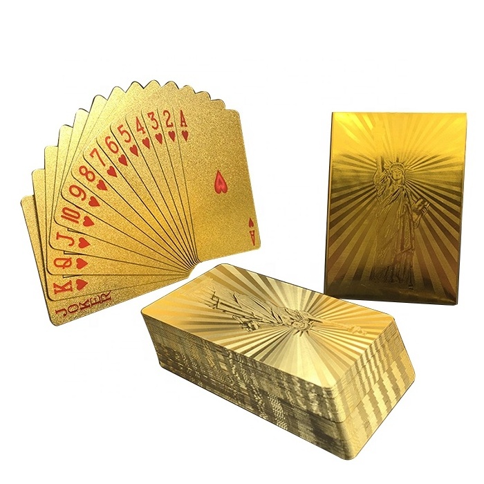 GS-18028 Durable RFID Playing Card PET Gold Foil Poker Cards For Gift