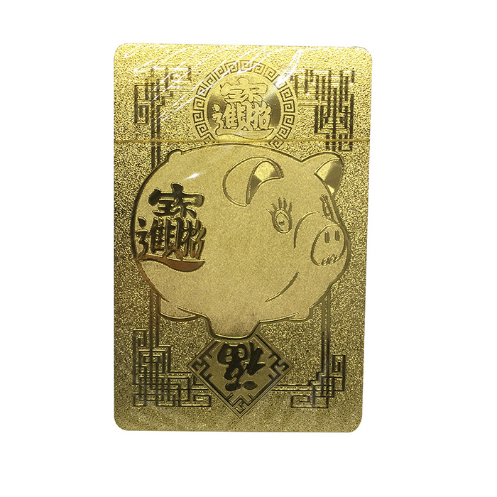 GS-18147 Oem Custom Embossed 24k 999.9 Gold Foil Plated Playing Cards