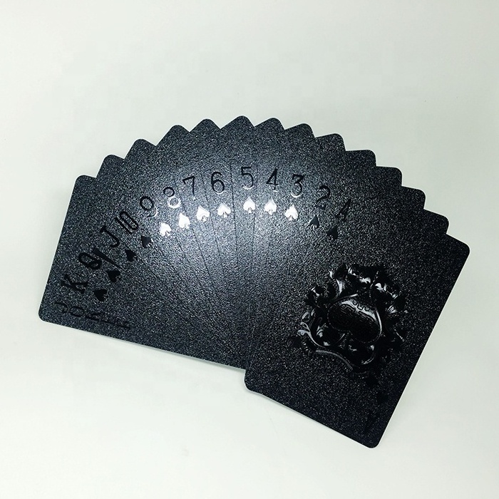 Black Plastic Playing Cards PET Poker Cards