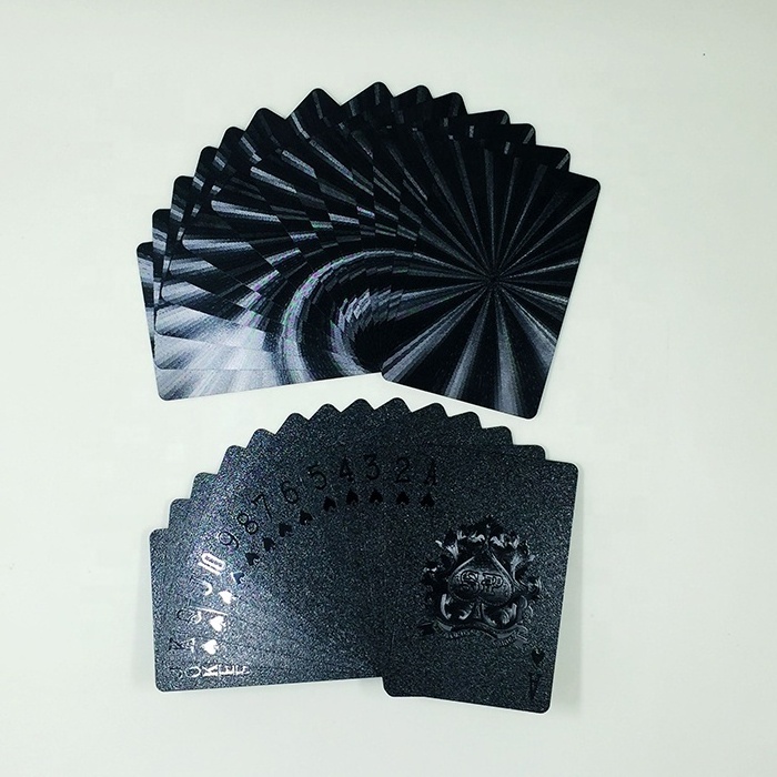 GS-18034 Promotion Playing Card Coating Black Foil PET Plastic Poker Cards