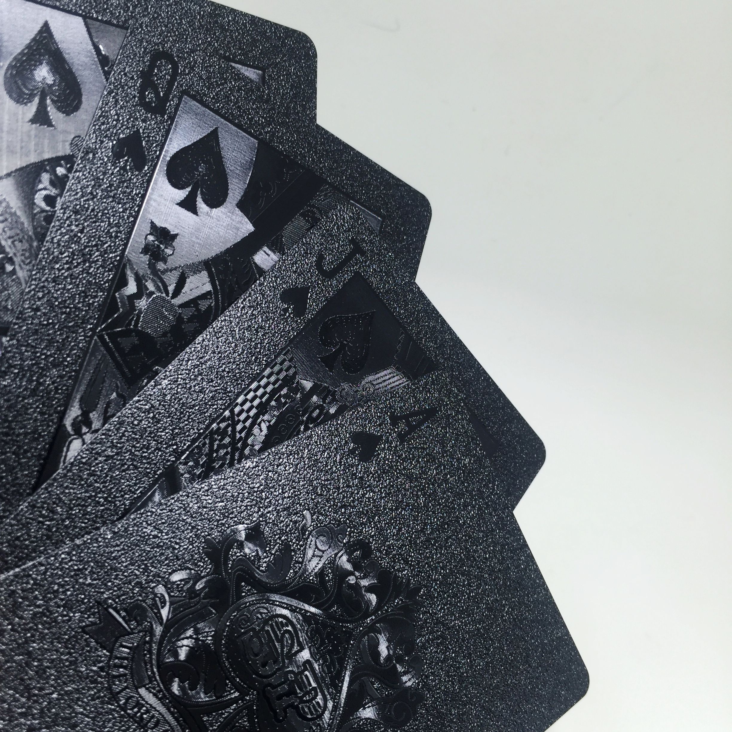 Black Plastic Playing Cards PET Poker Cards