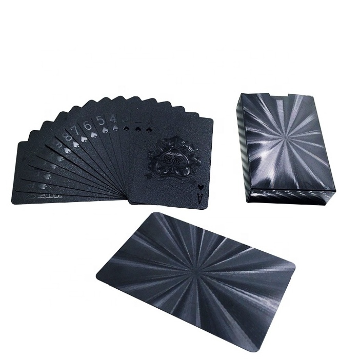 GS-18034 Promotion Playing Card Coating Black Foil PET Plastic Poker Cards