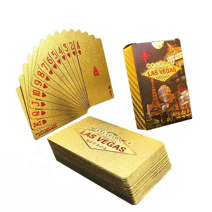 GS-18013 Customized PET+Gold Foil Poker Card Waterproof Golden Playing Card