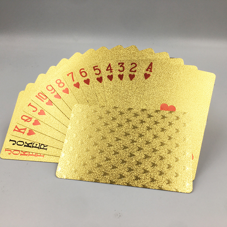 New! Plastic Playing Cards Custom Gold Foil Casino Playing Cards