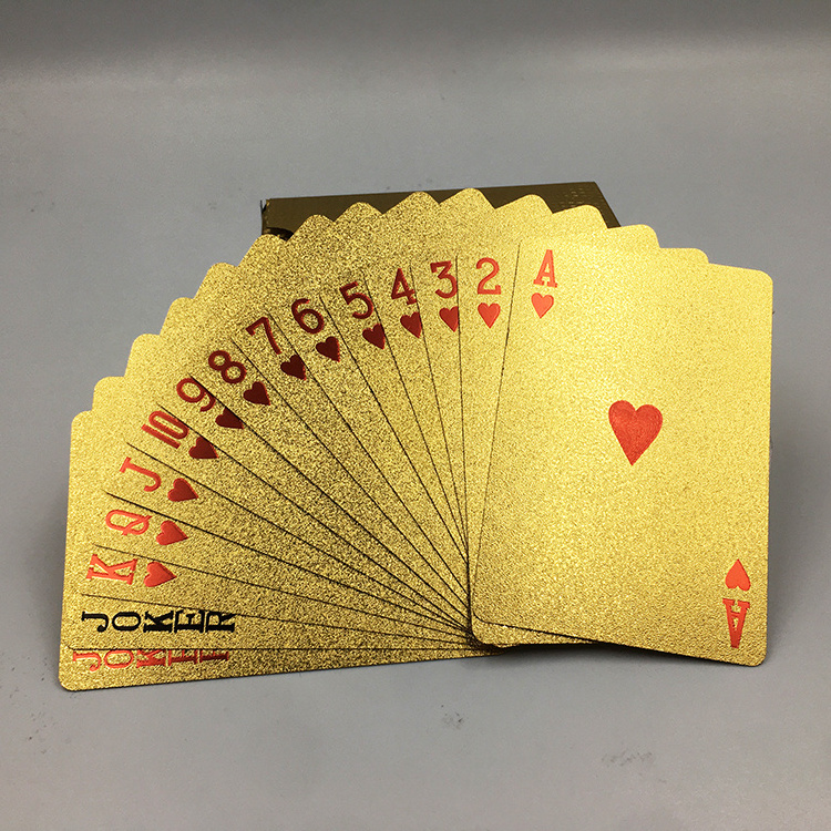 New! Plastic Playing Cards Custom Gold Foil Casino Playing Cards