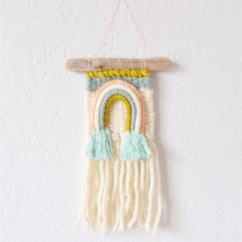 Macrame Wall Hanging Tapestry With Tassels Hand-Woven Nordic Style Nursery Aesthetic Home Decor Boho Art for Bedroom Decor