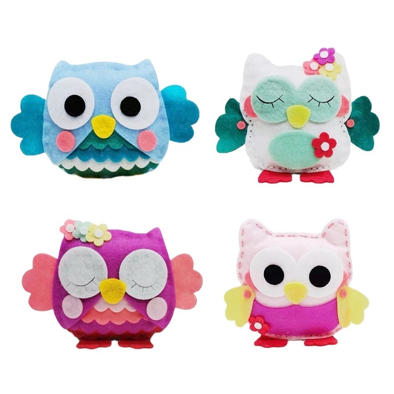 owl woodlandEducational Craft Set DIY Felt Sewing Craft Kit Christmas Gifts With Sewing Supplies