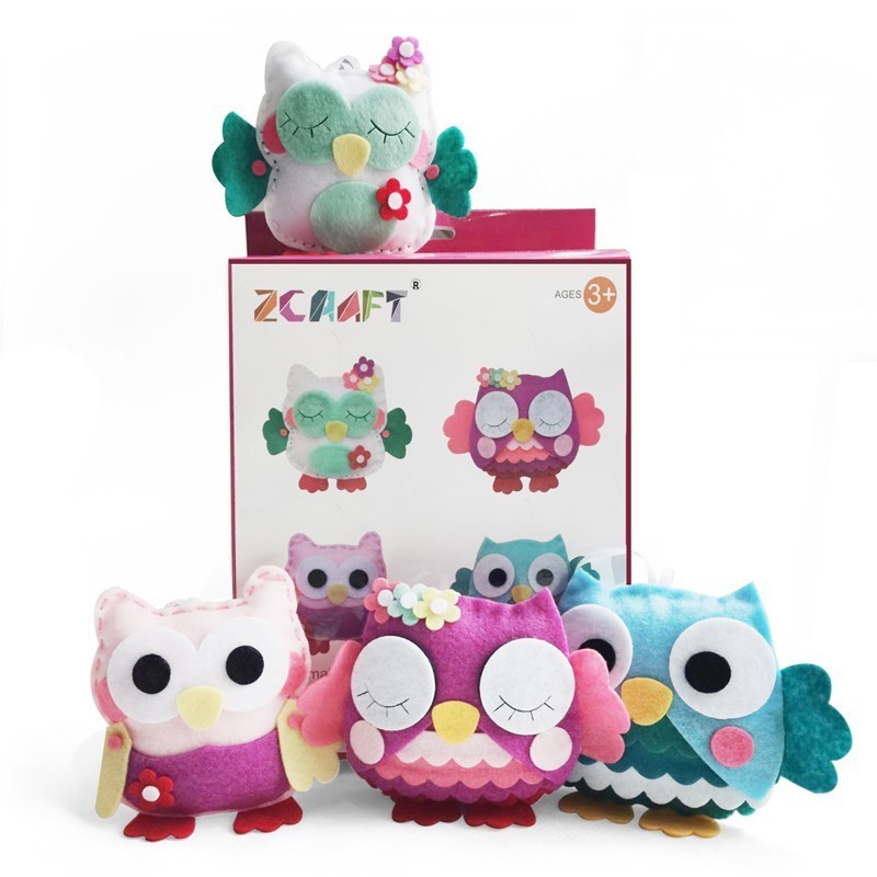 owl woodlandEducational Craft Set DIY Felt Sewing Craft Kit Christmas Gifts With Sewing Supplies