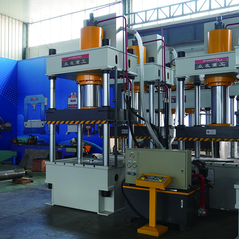 315 ton hydraulic press with three beams and four columns and lower top cylinder for making fire extinguishers Hydraulic press