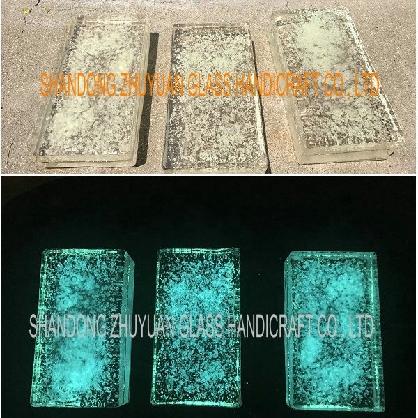 glow in the dark glass brick for outdoor landscape