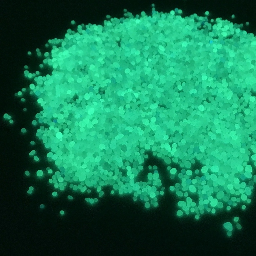 big discount glow in the dark glass pebble for decorating luminous glass bead for pool plastering