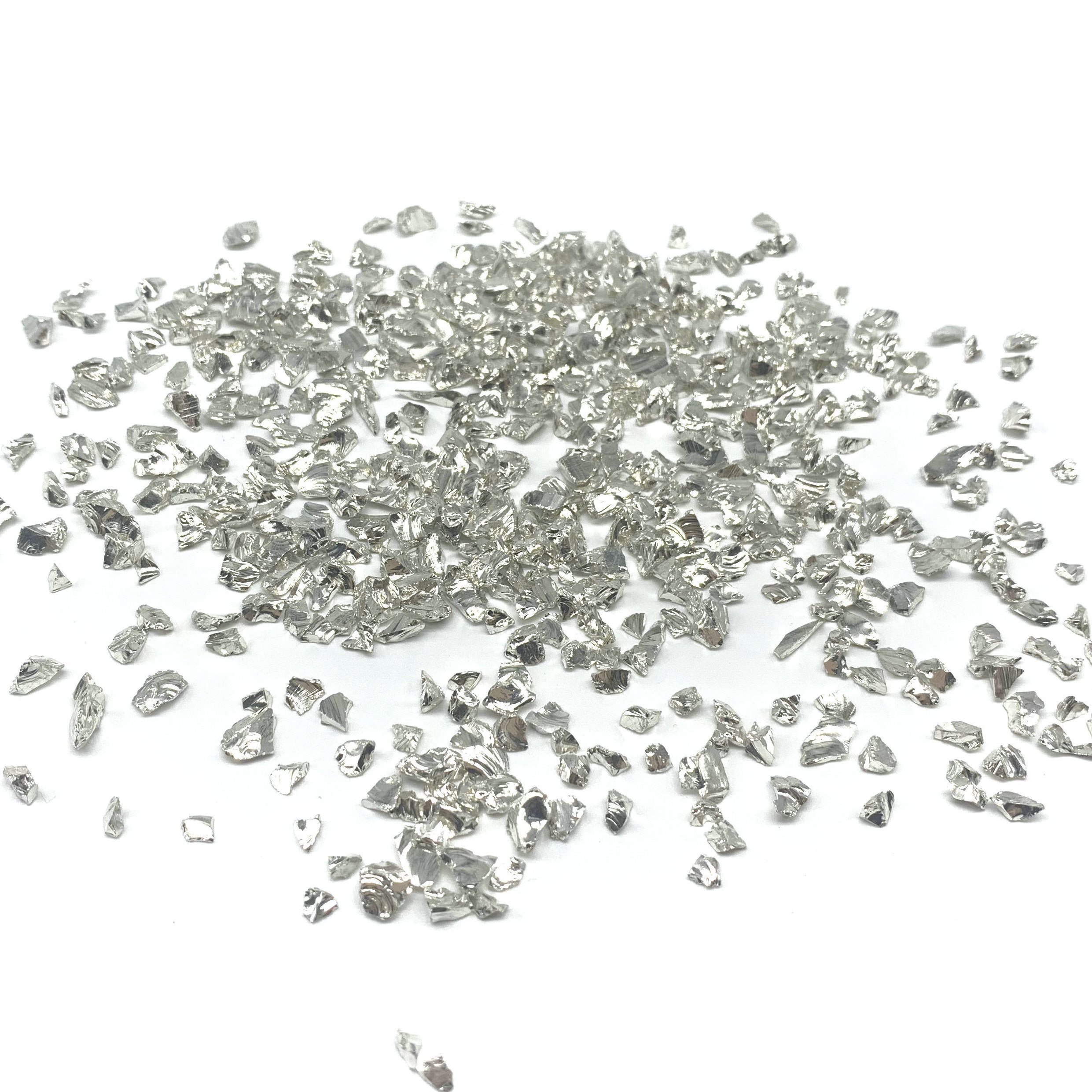 Top grade silver coated 3-6mm aggregate glass chips crushed glass used for terrazzo and tile