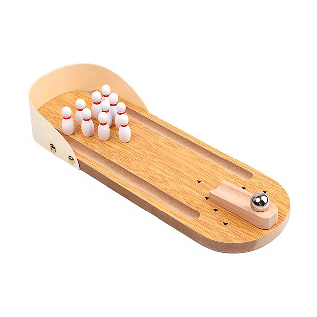 HOT SELLING WOODEN DESKTOP MINI BOWLING TOYS WOODEN MINI TABLE GAME FOR KIDS AND ADULT