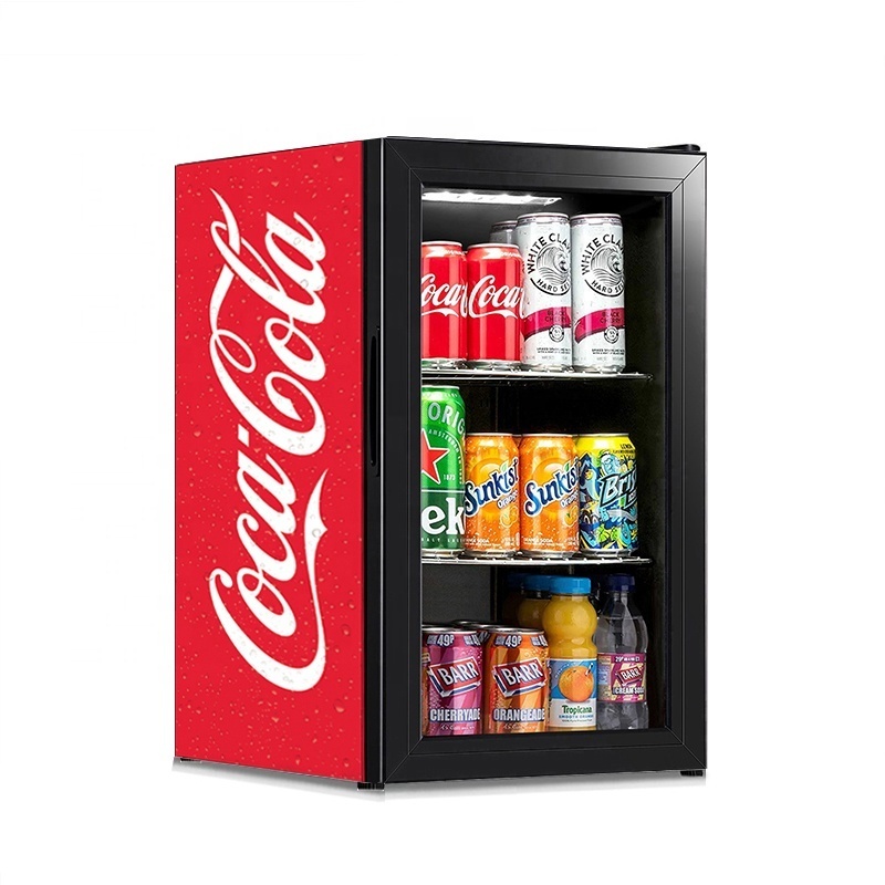 35L glass door  bottle cooler CE  beverage refrigerator  fridge car display showcase countertop  small beverage  cooler