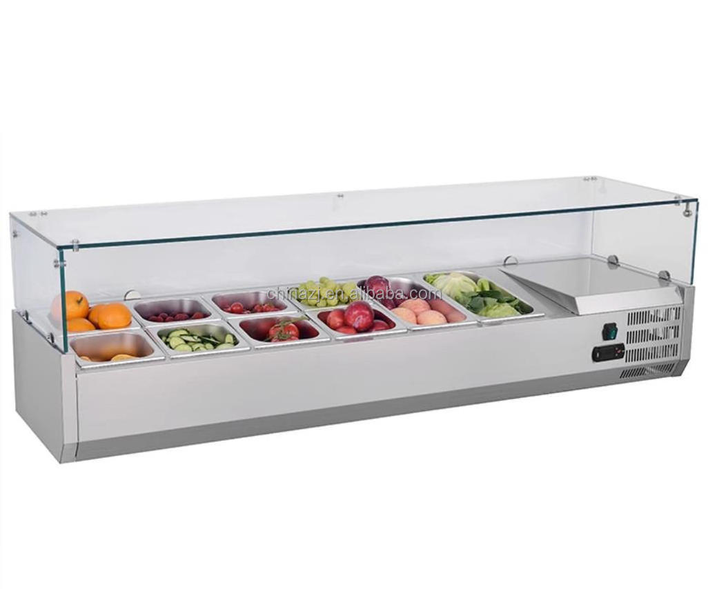 Stainless steel Pizza prep refrigerator sandwich prep table refrigerated commercial refrigerator Salad prep tables