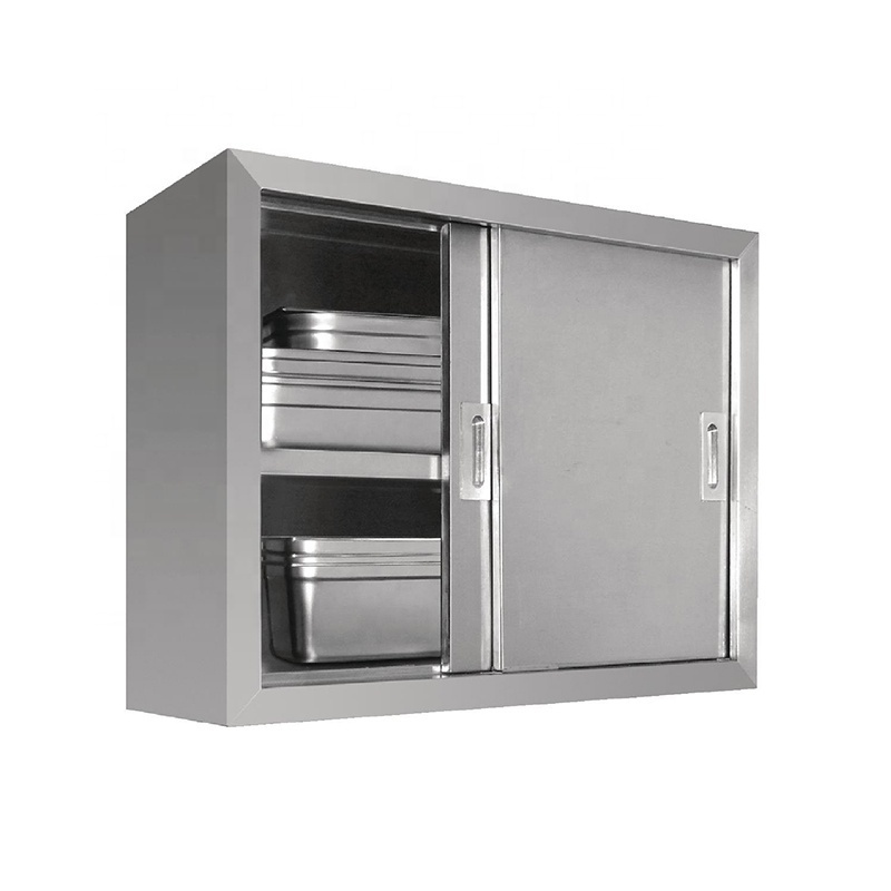 Stainless steel Countertop cabinet   showcase wall   Wall mounted  mirror kitchen equipment furniture Cupboard display