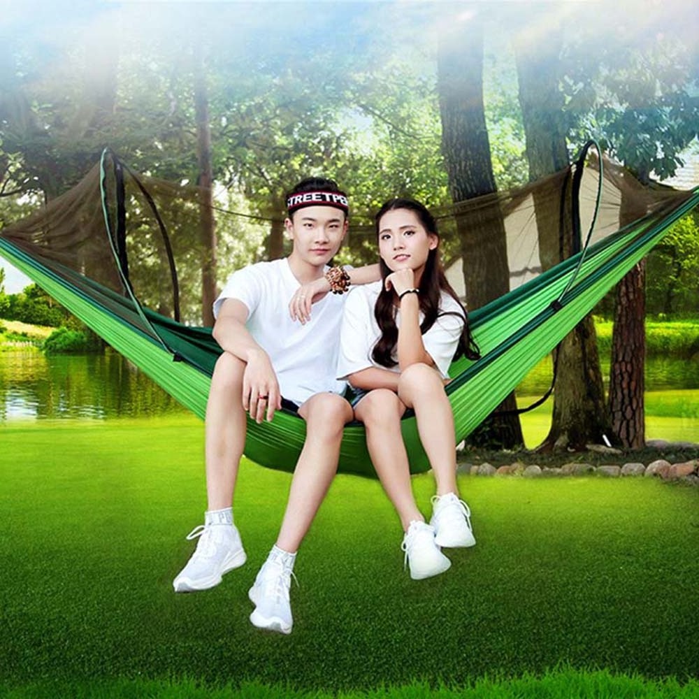 Outdoor Hammock Swing with Mosquito Net Portable Multifunctional Camping Sleeping Bed Wild Tree 2 Person Shaker Use For Hunting