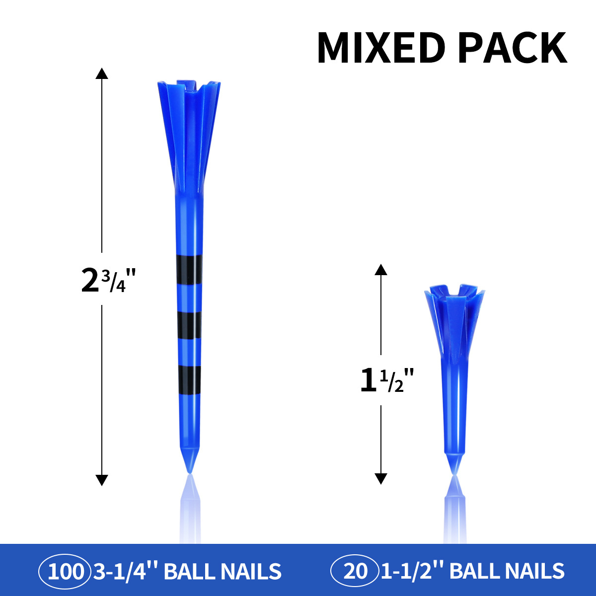 New design Plastic Golf Tees 3 1/4 Inch 5 claws Professional More Durable and Stable Tee (Mix Color)