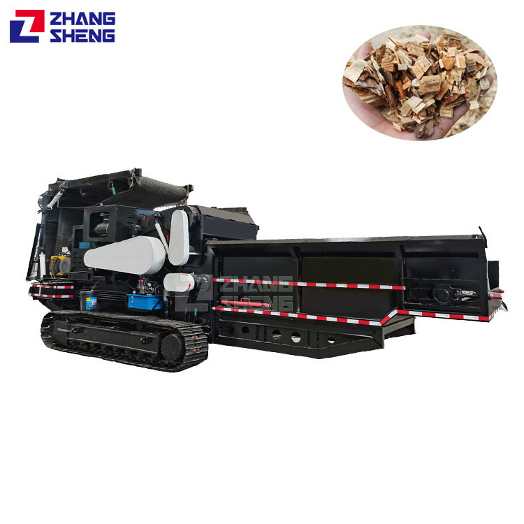 tracked wood chipper horizontal wood grinder pallet shredder for sale