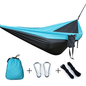 Nylon Double Hammock Outdoor Camping Nylon Spun Parachute Fabric Patchwork Colors Ultralight Portable Hammock