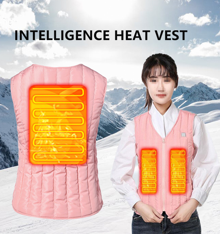 High Quality Down Vest USB  Rechargeable Battery  Heating Vest Keep Warming Heated Vest For Women