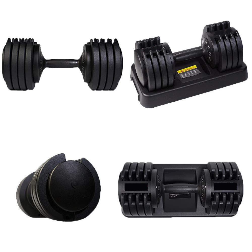 Adjustable Dumbbells 11-55 LBs Female-Friendly Adjustable Dumbbell Set 10 LB Increments Adjustable Weights Set