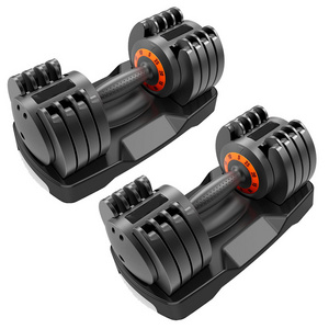 Adjustable Dumbbells, 25lb Dumbbells Adjustable Weight, 1-Sec Fast Adjust, 5 in 1 Free Weights with Anti-Slip Handle Home Gym