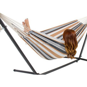 Desert Stripe Double Fabric Hammock with Stand