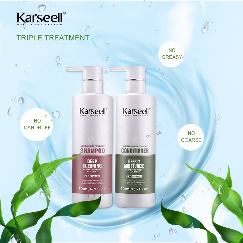 Karseell Prival Label OEM Manufacture Best Organic Shampoo for Damaged Hair Moisture Anti Dandruff Shampoo